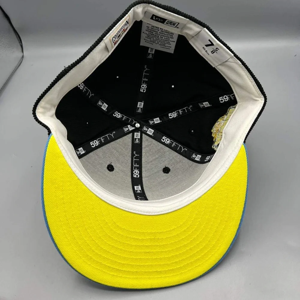 Los Angeles LA Dodgers Hat Men 7 5/8 Corduroy 59Fifty New Era MLB Fitted Cap New